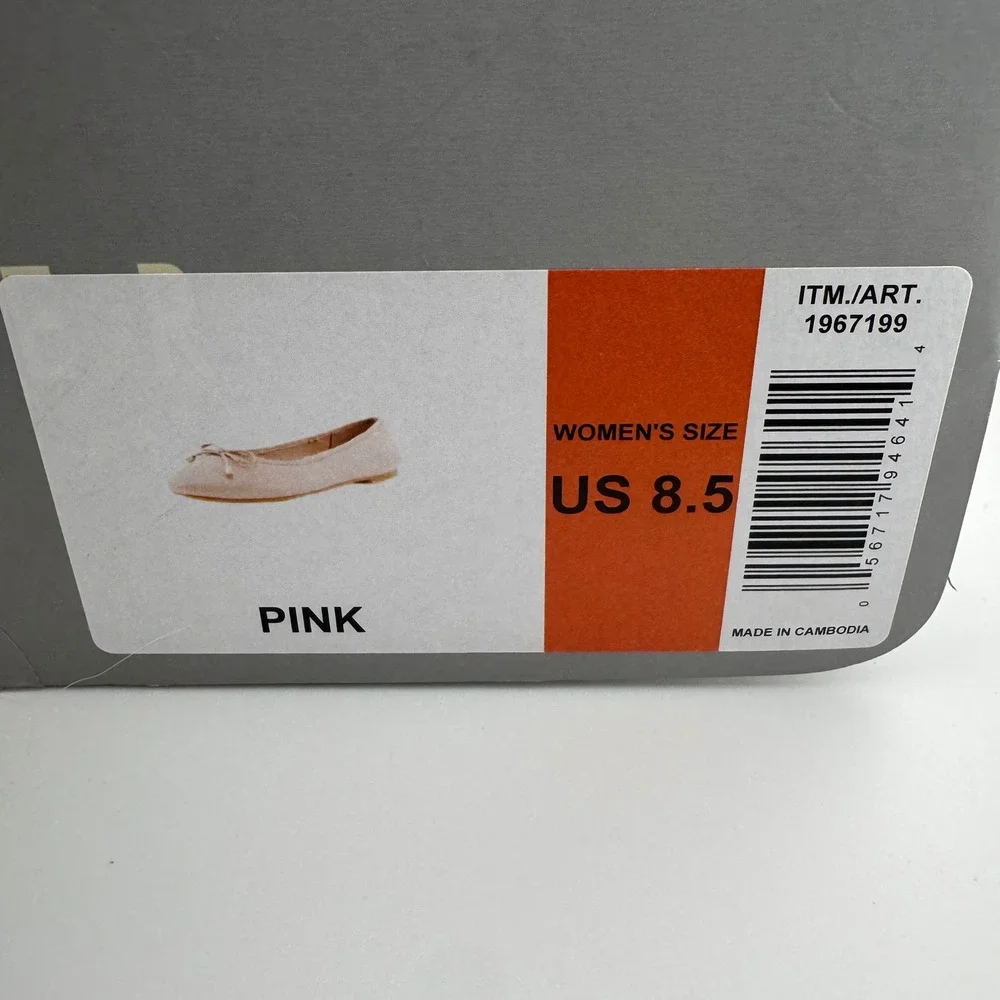 Ted Baker Ballet Flats Women 8.5 Pink NIB Bow Gold Hardware 1967199 Classic Chic